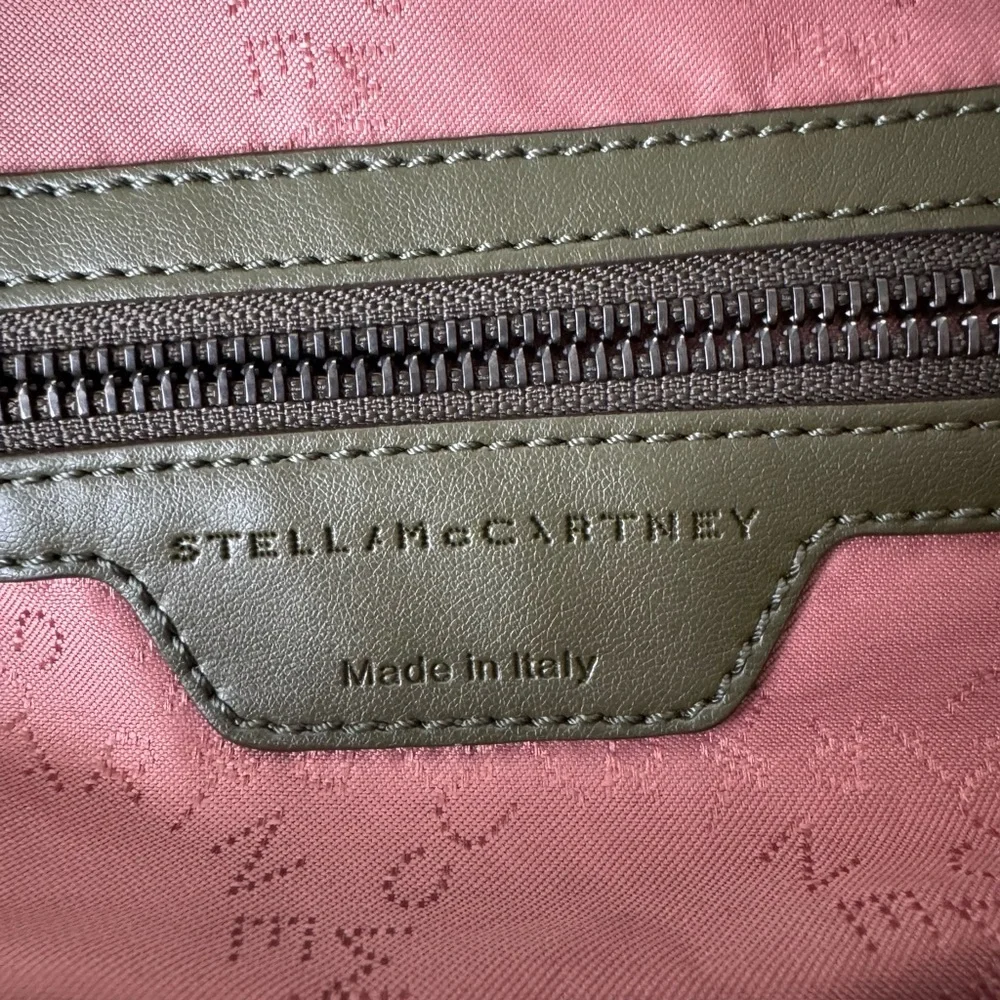 Stella McCartney Falabella Shaggy Deer Mini Backpack Olive Green Khaki Chain